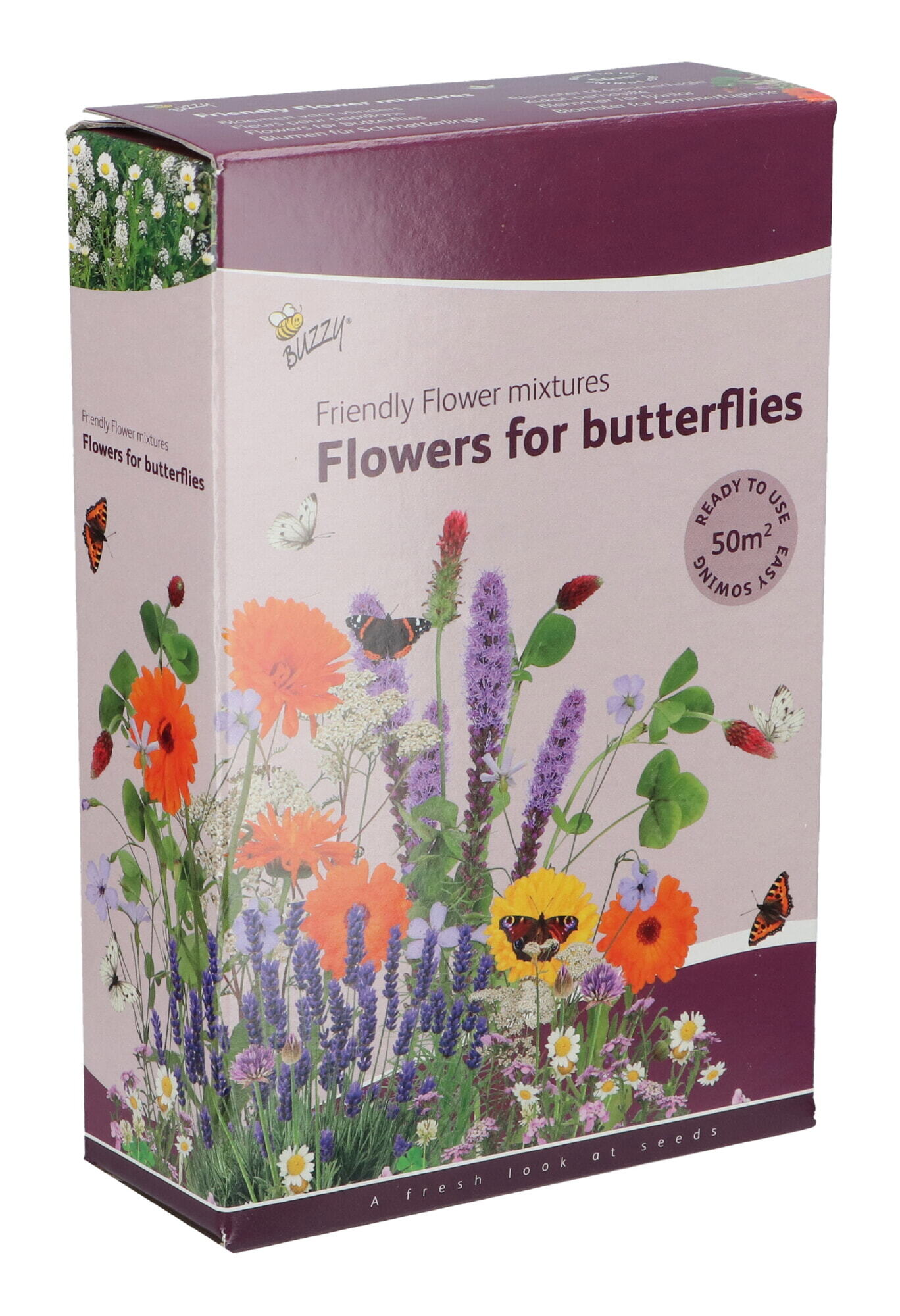 Buzzy® Strooidoosje Friendly Flowers Vlinders Laag 50m²