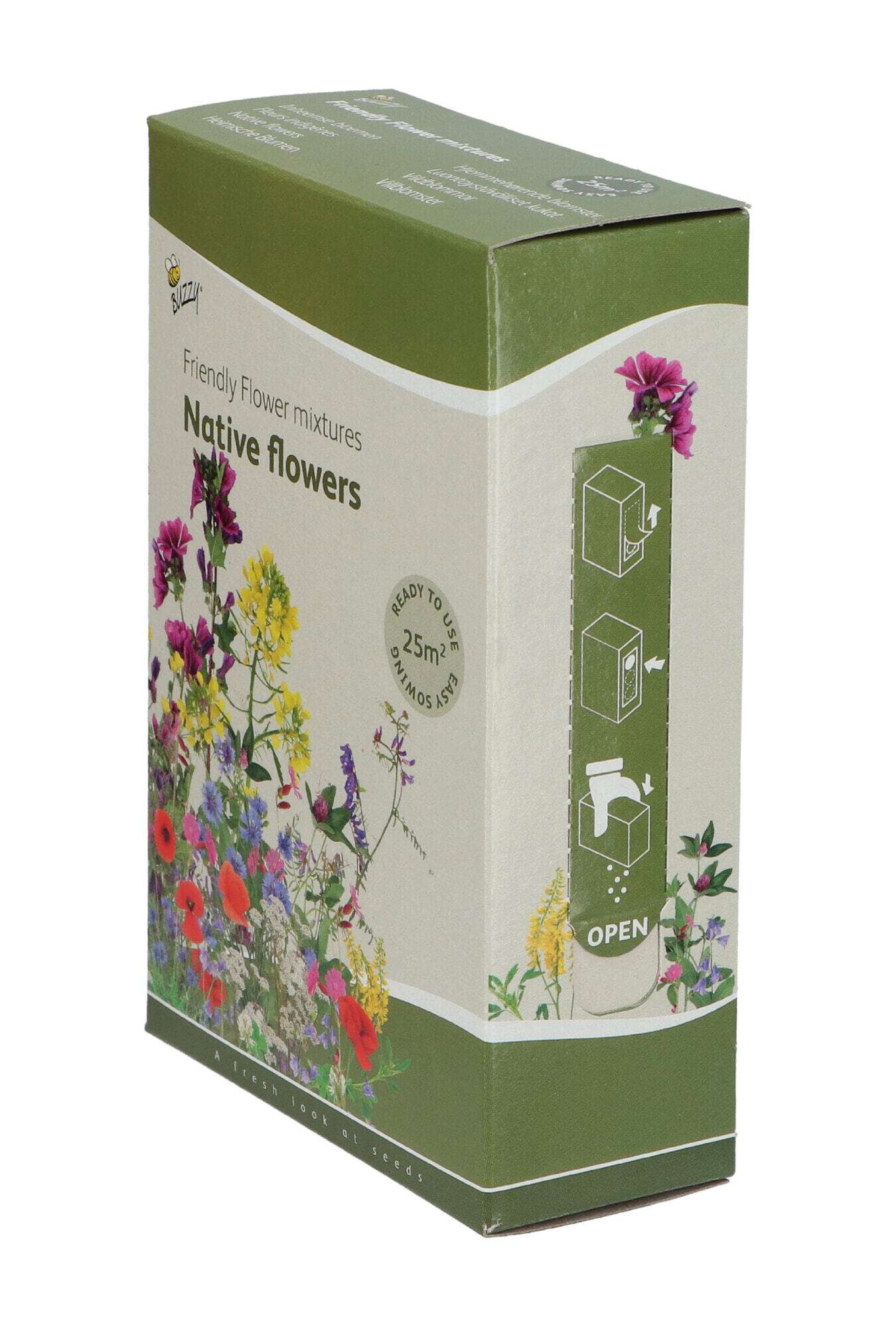 Buzzy® Strooidoosje Friendly Flowers Inheems 25m²