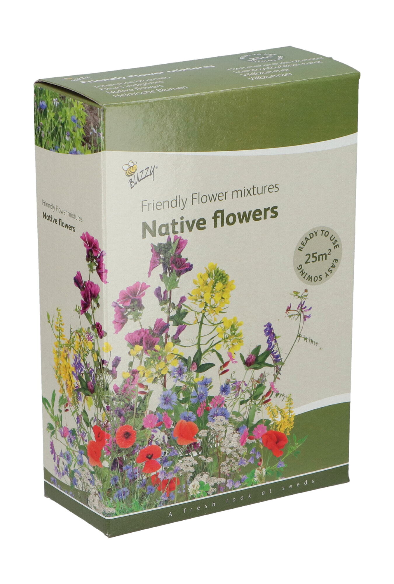 Buzzy® Strooidoosje Friendly Flowers Inheems 25m²