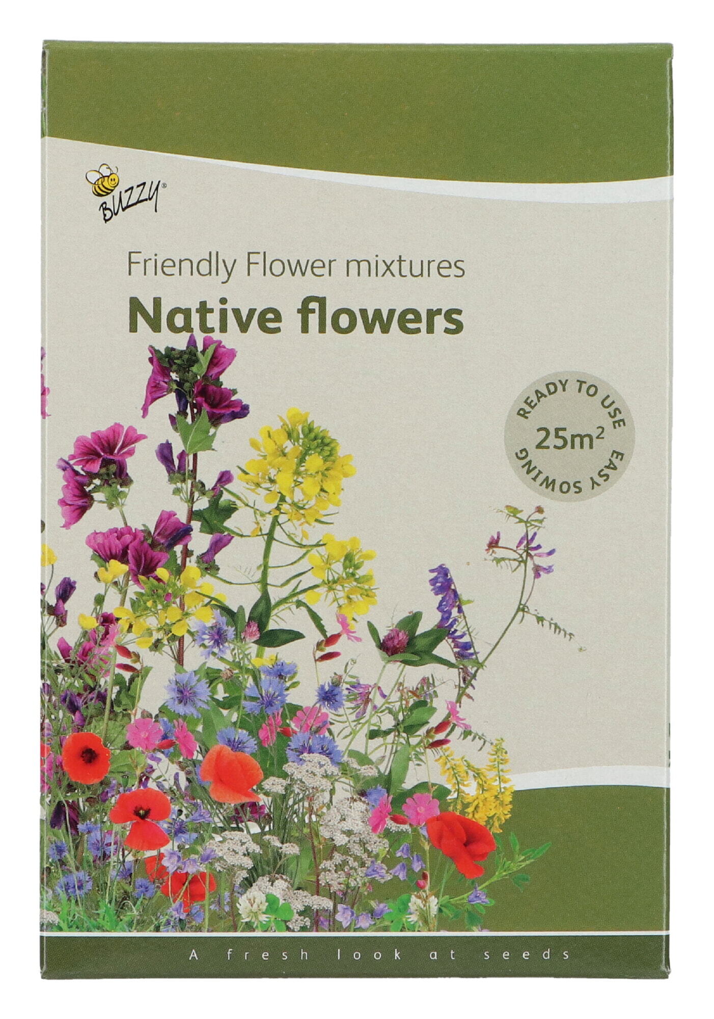 Buzzy® Strooidoosje Friendly Flowers Inheems 25m²