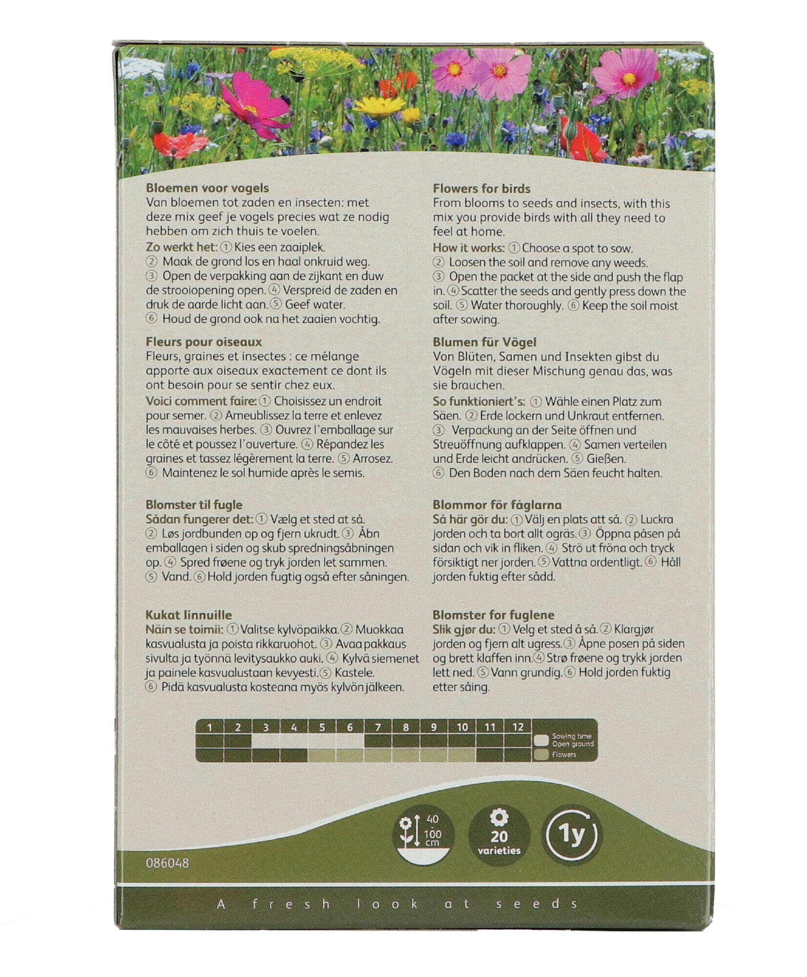 Buzzy® Strooidoosje Friendly Flowers Vogels 25m²