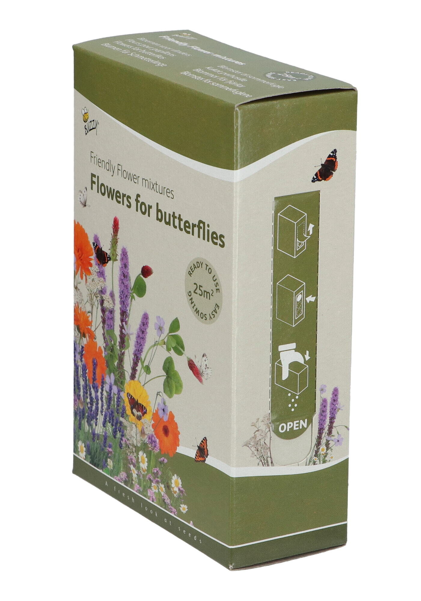 Buzzy® Strooidoosje Friendly Flowers Vlinders Laag 25m²