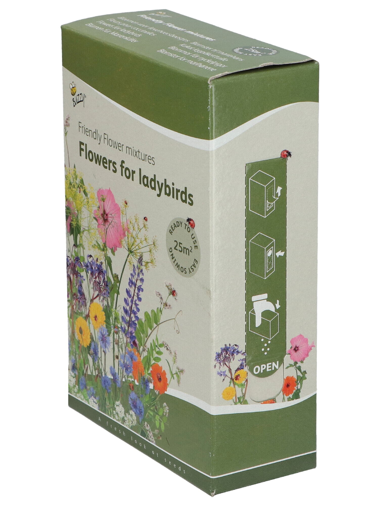 Buzzy® Strooidoosje Friendly Flow Lieveheersbeestjes 25m²