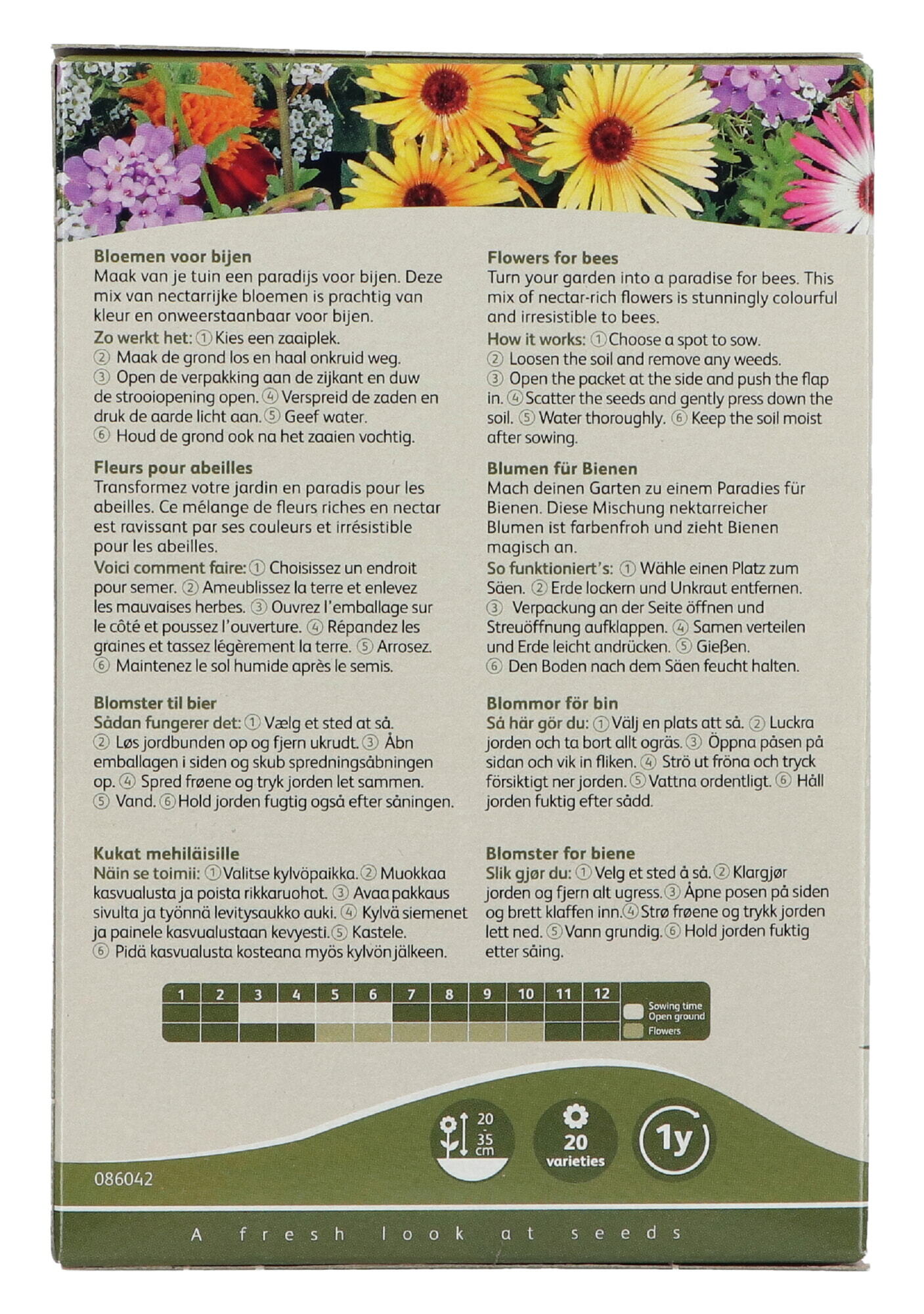 Buzzy® Strooidoosje Friendly Flowers Bijen Laag 25m²