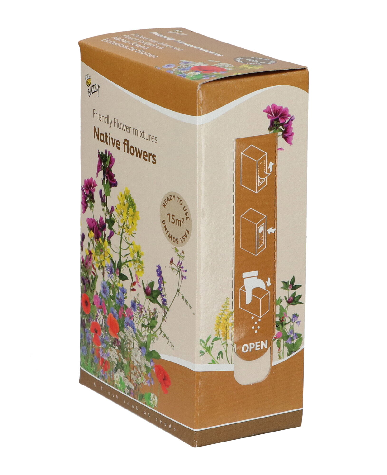 Buzzy® Strooidoosje Friendly Flowers Inheems 15m²