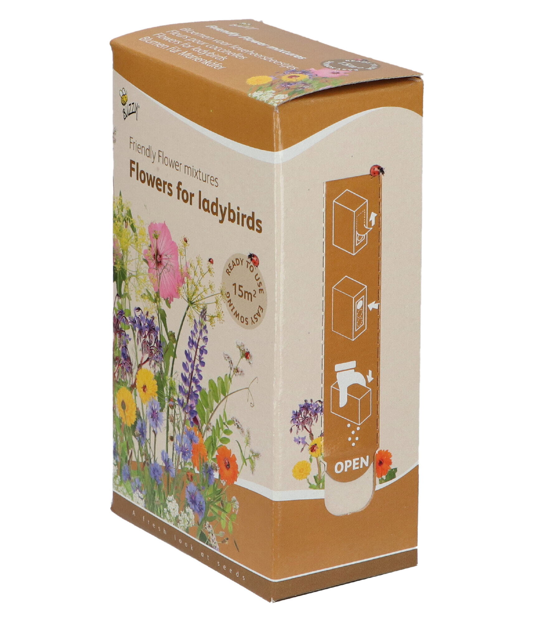 Buzzy® Strooidoosje Friendly Flowers Lieveheersbeestje15m