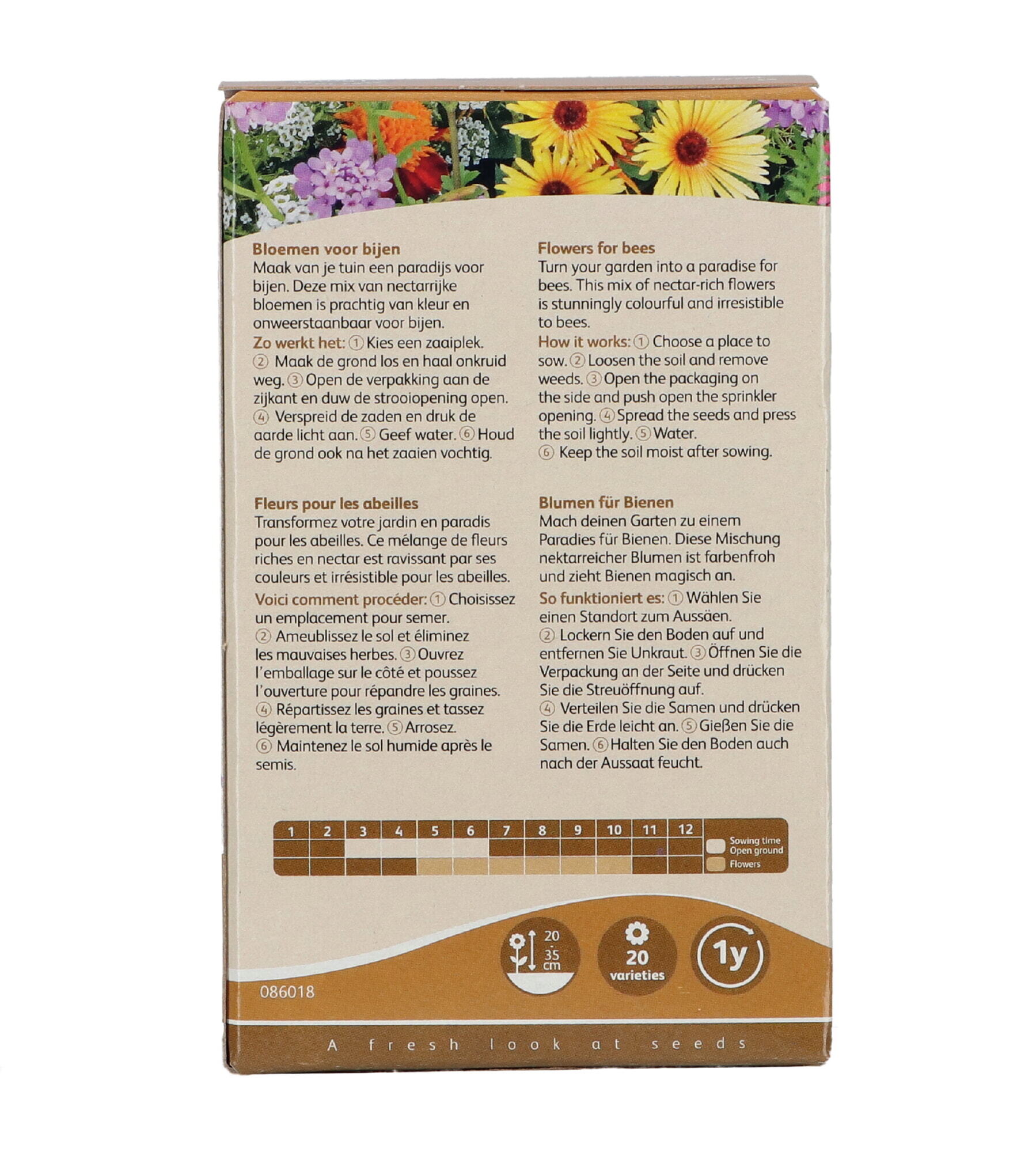 Buzzy® Strooidoosje Friendly Flowers Bijen Laag 15m²