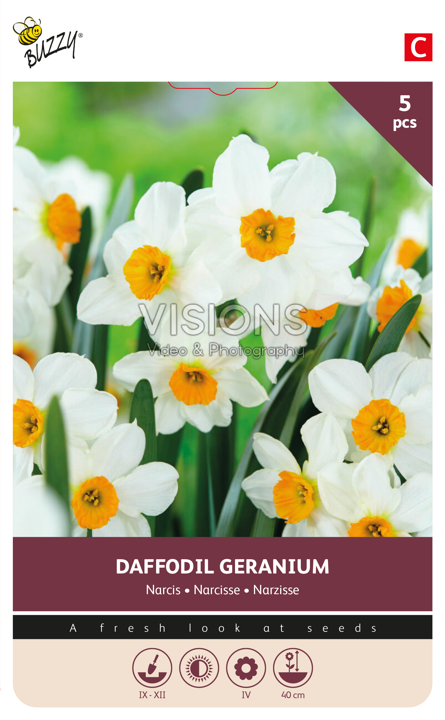 Buzzy® Bulbs Narcis Geranium 12/14 5st.