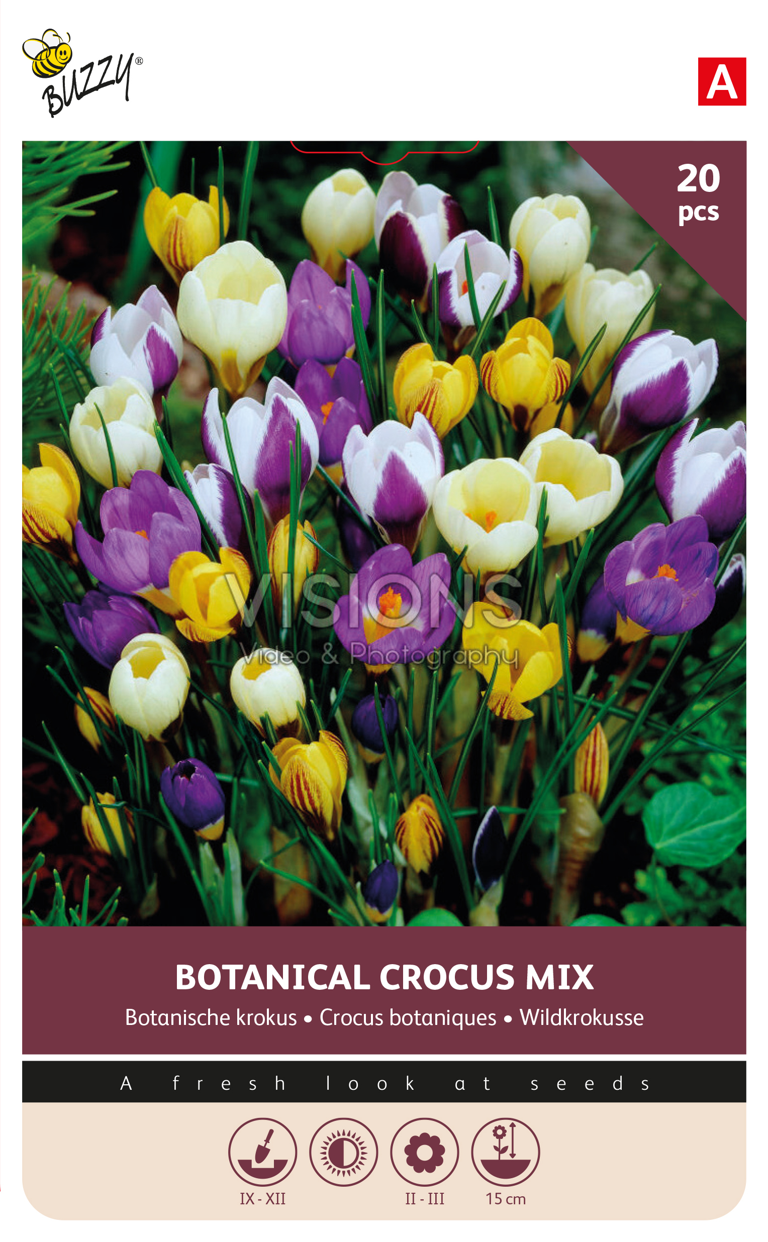 Buzzy® Bulbs Crocus Botanical mixed 5/7 20st.