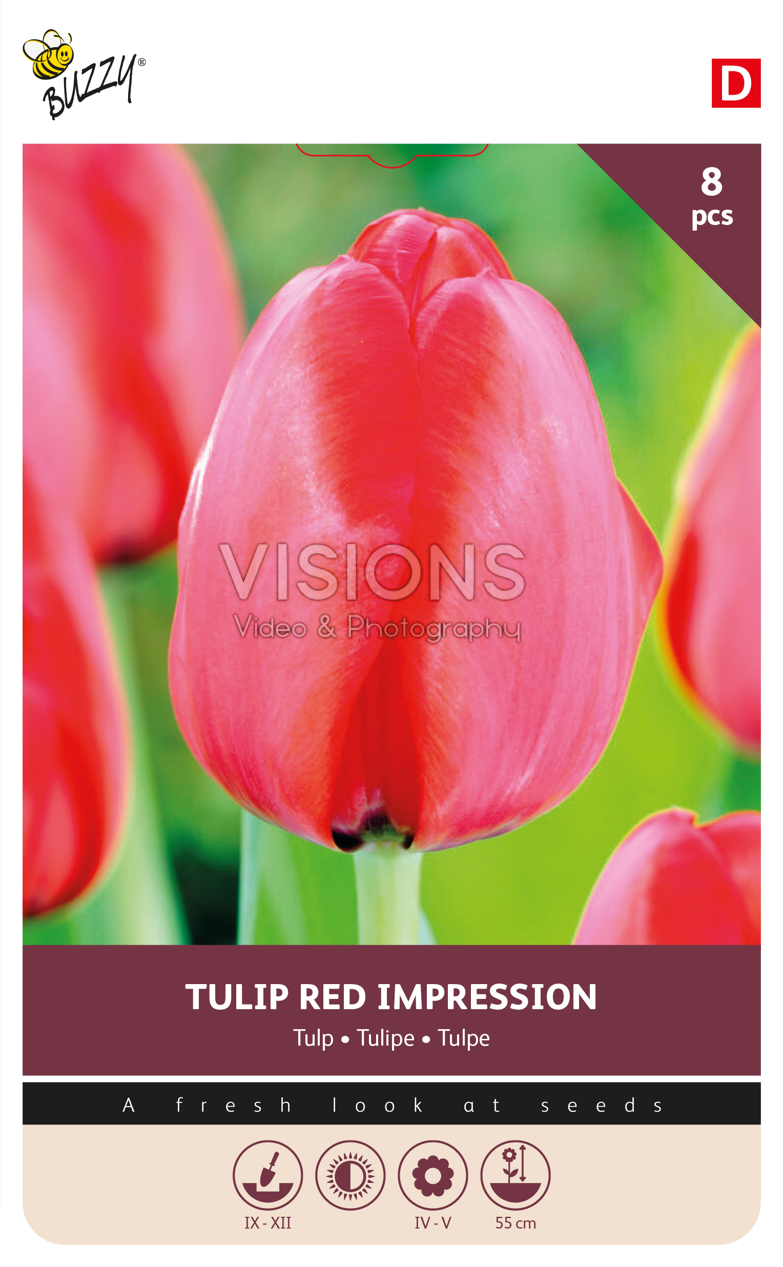 Buzzy® Bulbs Tulp Red Impression 12/+  8st.