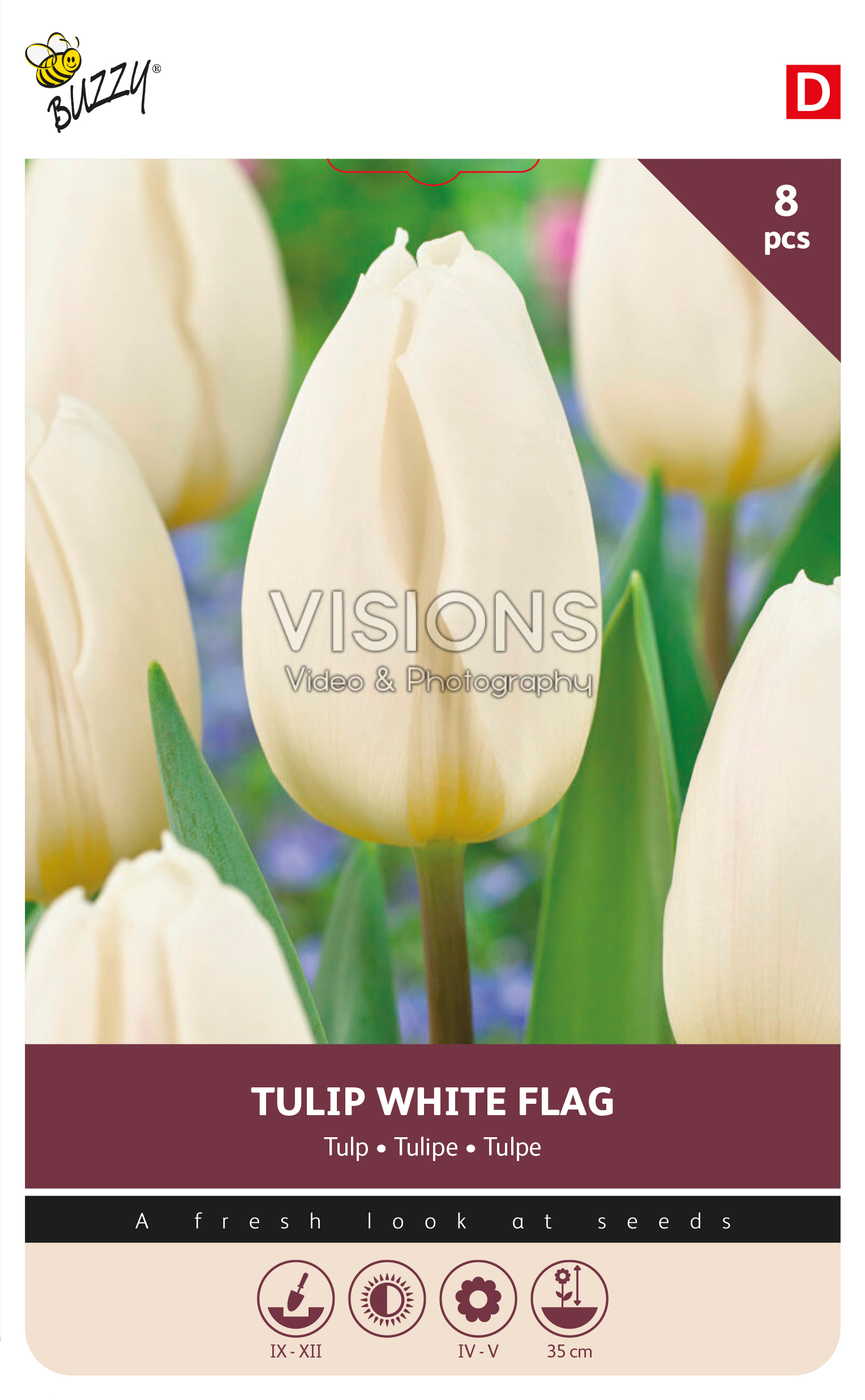 Buzzy® Bulbs Tulp White Flag 11/12 8st.