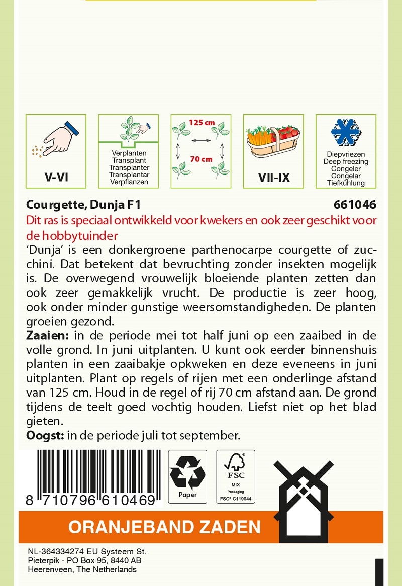 OBZ Courgette Dunja (voorheen Partenon) F1