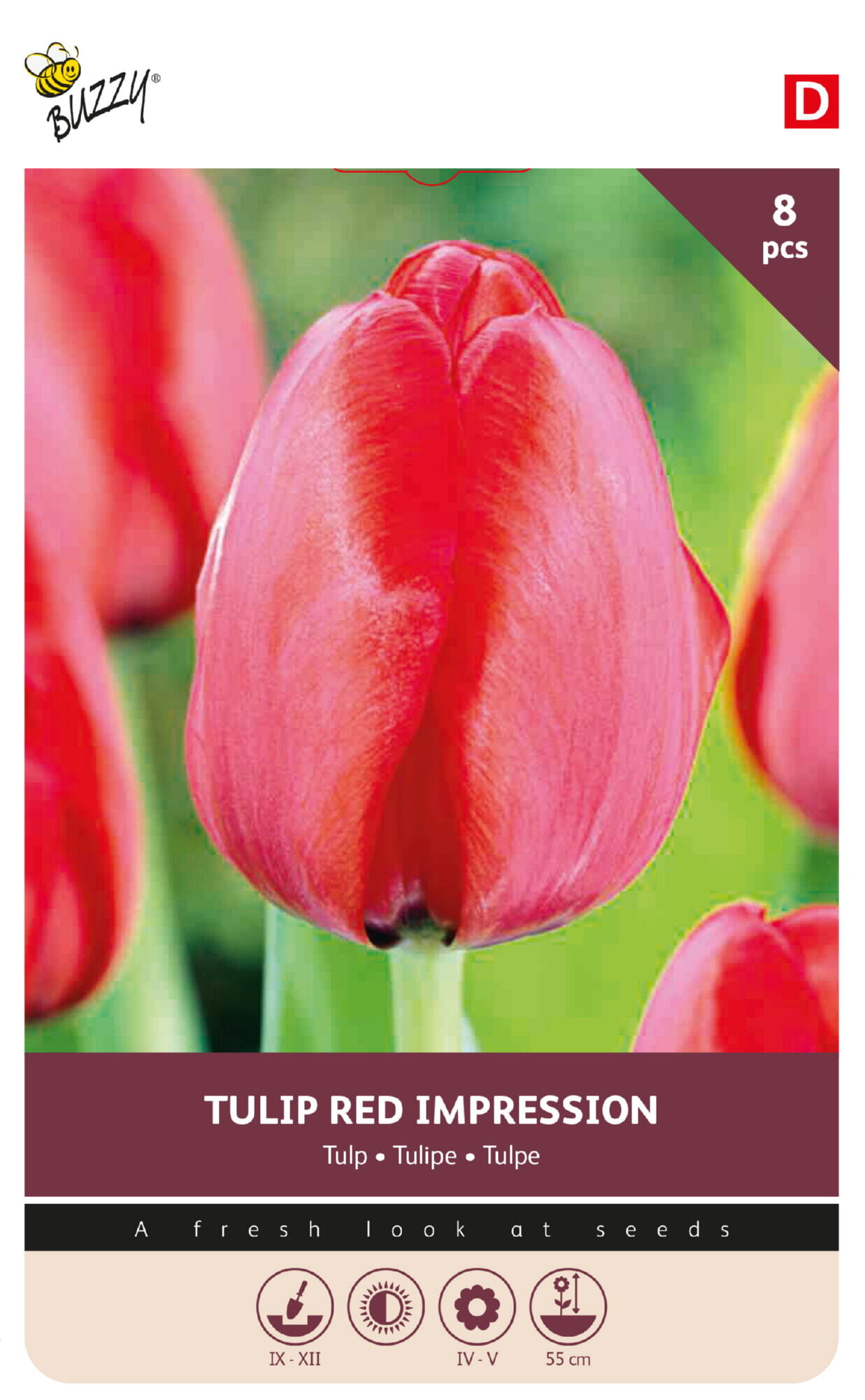 Buzzy® Bulbs Tulip Red Impression 12/+  8pcs.