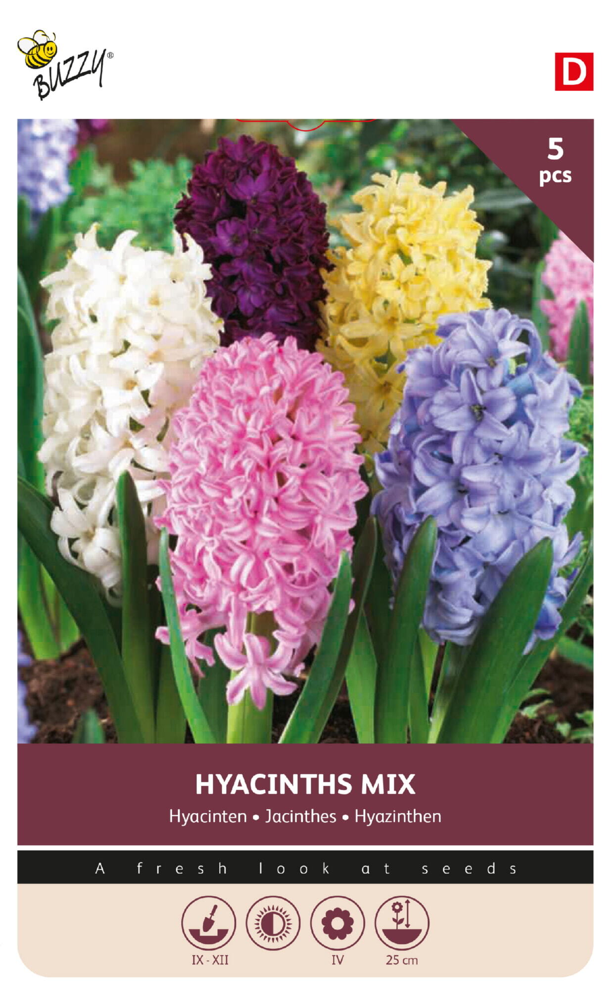 Buzzy® Bulbs Hyacint Orientalis Selected mix 15/16 5pcs.